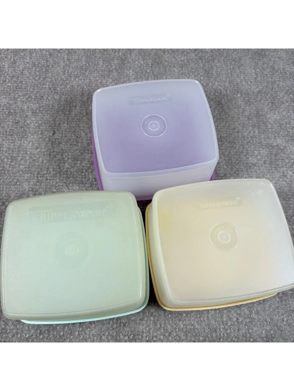 Lot of 3 Vtg Tupperware Pastel Freezer Containers with Lids 311 Storage Organize